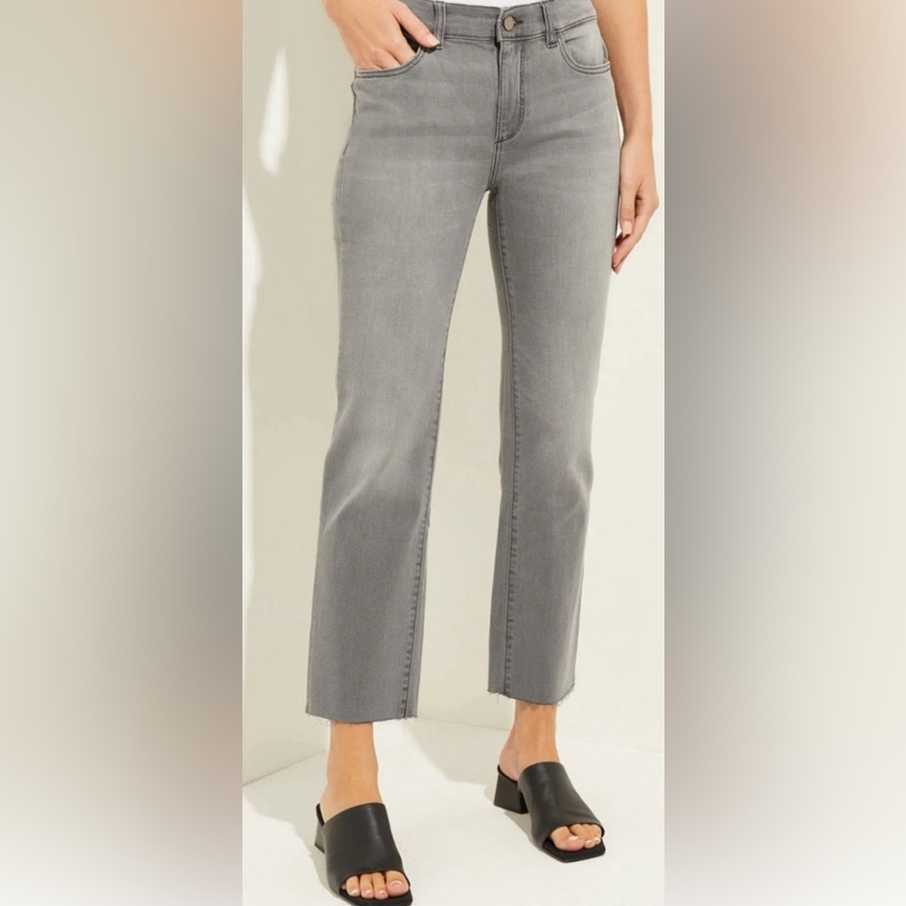 DL 1961 mid rise Mara ankle straight jeans - color faded grey